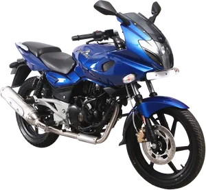 Blue Bajaj Pulsar Motorcycle Isolated PNG Image