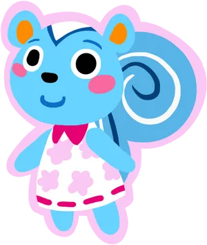 Blue Bear Animal Crossing Character PNG Image