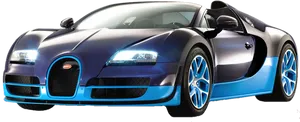 Blue Black Bugatti Veyron Grand Sport PNG Image