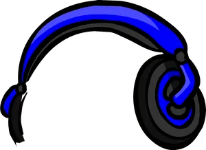 Blue Black Headphones Graphic PNG Image