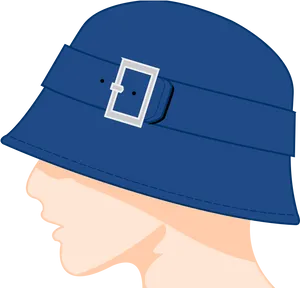 Blue Bucket Hat Profile View PNG Image