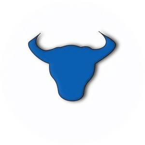 Blue Bull Silhouette Black Background PNG Image