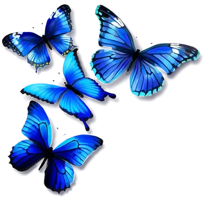 Blue Butterflies B PNG Image