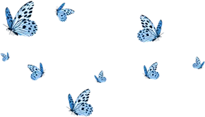 Blue Butterflies Pattern PNG Image