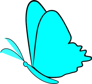 Blue Butterfly Silhouette PNG Image