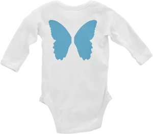 Blue Butterfly Wings Baby Onesie PNG Image