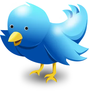 Blue Cartoon Bird Graphic PNG Image