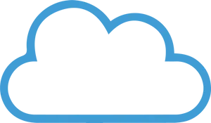 Blue Cartoon Cloud Outline PNG Image