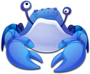 Blue_ Cartoon_ Crab_ Vector PNG Image