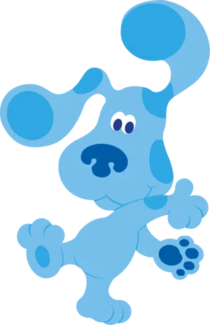 Blue Cartoon Dog Character PNG Image