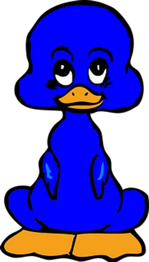 Blue Cartoon Duckling PNG Image