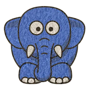 Blue Cartoon Elephant Illustration PNG Image