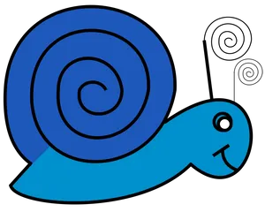 Blue Cartoon Snail PNG Image