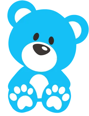 Blue Cartoon Teddy Bear Graphic PNG Image