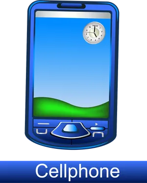 Blue Cellphone Vector Illustration PNG Image