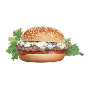 Blue Cheese Beef Burger Png 06242024 PNG Image