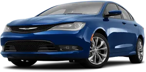 Blue Chrysler Sedan Profile View PNG Image