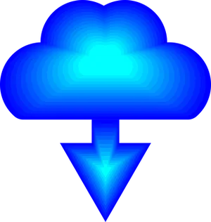 Blue Cloud Download Icon PNG Image