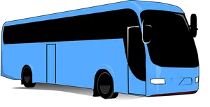 Blue Coach Bus Vector Illustration PNG Image