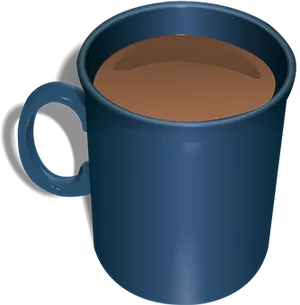 Blue Coffee Mug Full PNG Image