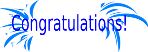 Blue Congratulations Graphic PNG Image