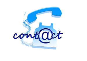 Blue Contact Phone Graphic PNG Image