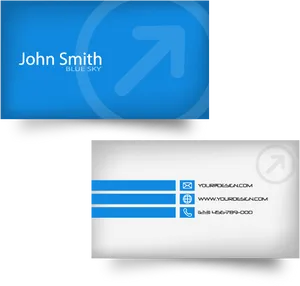 Blue Corporate Business Card Design PNG Image