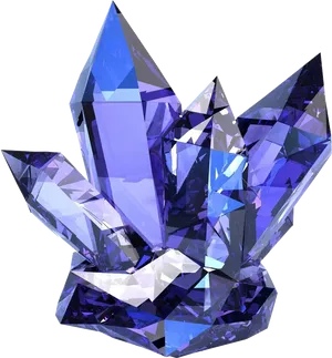 Blue Crystal Cluster Graphic PNG Image