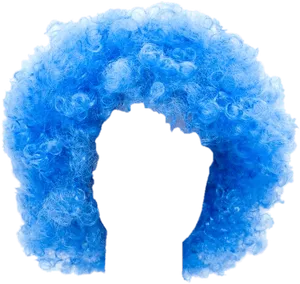 Blue_ Curly_ Clown_ Wig_ Isolated_on_ Black_ Background PNG Image