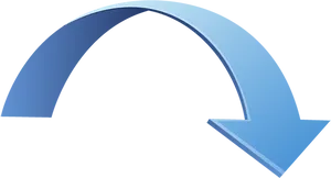 Blue Curved Arrow PNG Image