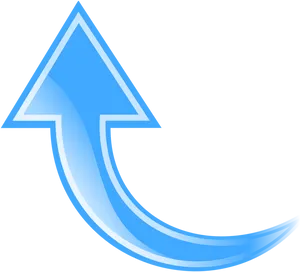 Blue Curved Arrow PNG Image