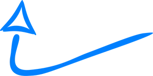 Blue Curved Hand Drawn Arrow PNG Image