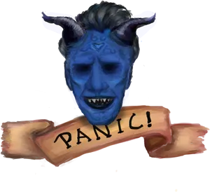 Blue Demon Panic PNG Image