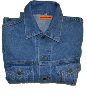 Blue Denim Jacket Flat Lay PNG Image