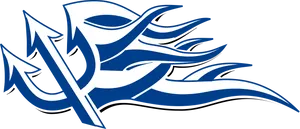 Blue Devil Trident Logo PNG Image