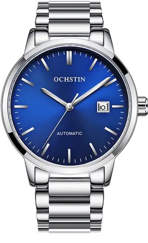 Blue Dial O C H S T I N Automatic Wristwatch PNG Image