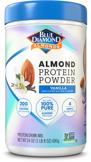 Blue Diamond Almond Protein Powder Vanilla PNG Image