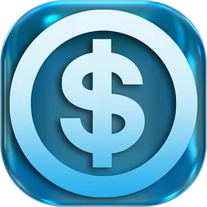 Blue Dollar Sign Icon PNG Image