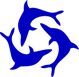 Blue Dolphin Silhouette Graphic PNG Image