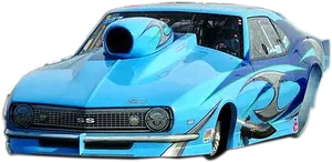 Blue Drag Racing Car S S PNG Image