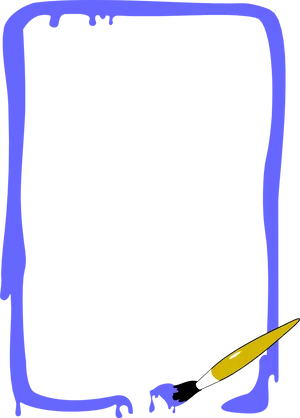 Blue Dripping Paint Page Border PNG Image