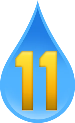 Blue Drop Number11 Emoji PNG Image