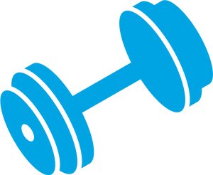 Blue Dumbbell Icon PNG Image