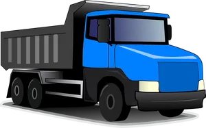 Blue Dump Truck Vector Illustration PNG Image