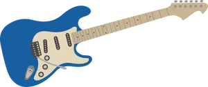 Blue Electric Guitar Illustration PNG Image