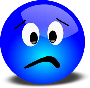 Blue Emoji Concerned Expression PNG Image