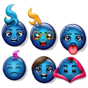 Blue Emoji Expressions Png 06282024 PNG Image