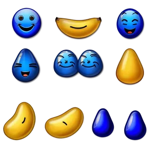 Blue Emojis B PNG Image