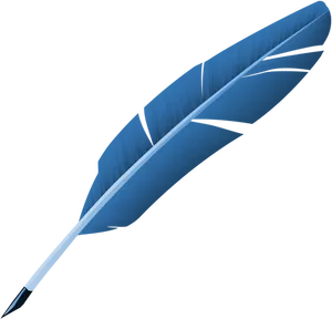 Blue Feather Quill Pen.png PNG Image