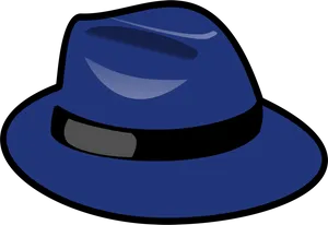 Blue_ Fedora_ Hat_ Vector_ Illustration PNG Image